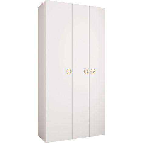 Armario Hartford 544, Blanco, 246x120x42cm, Puertas de armario: Con bisagras, Número de estantes: 0 (1/5)