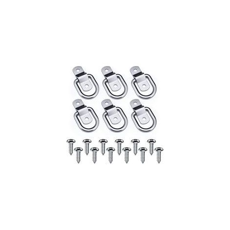 Anneau De Montage pour Anneau De Fixation 6 Pcs et 12 vis, Convient pour La Fixation De La Cargaison dans Les Bateaux, Les Remorques Et Les Bateaux De Voitures (1/4)
