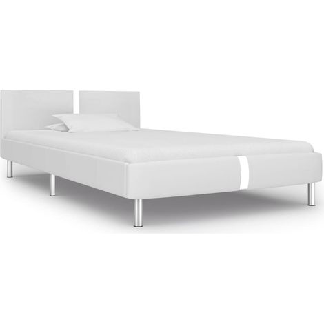 Estructura de cama sin colchón cuero sintético blanco 90x200 cm vidaXL (1/5)