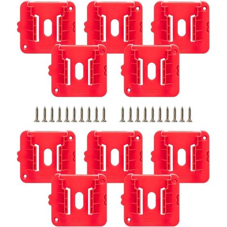 Ensemble de 10/5 supports de piles 18V pour présenter et organiser les piles en toute sécurité (1/4)