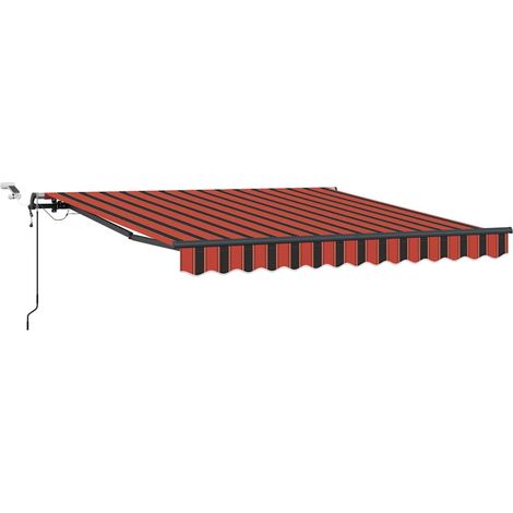 Toldo retráctil Naranja y marrón 300 x 250 cm Poliéster vidaXL (1/5)