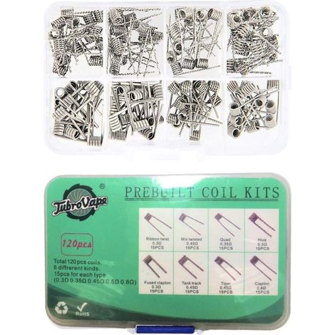 120 pcs Alien de Fil de Résistance Bobine L'alliage Le Fil de Bobine d'atomiseur 0.3Ω / 0.35Ω/ 0.45Ω / 0.5Ω / 0.8Ω RBA/RTA/RDA Reconstructible (1/5)