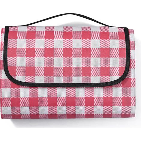 Tapis de pique-nique imperméable grand format, tapis de plage carré rouge pour voyage en plein air camping randonnée, 180x200cm (1/4)
