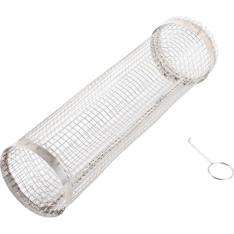 Panier à rôtisserie universel en acier inoxydable 30 cm pour grillades et frites avec crochet - Accessoire durable (1/5)