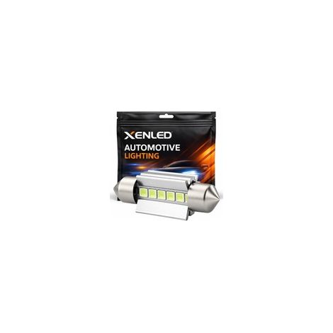 1 x AMPOULE C5W SV8.5 36mm 6 LED Blanches Super Canbus 238Lms XENLED - PALLADIUM (1/5)