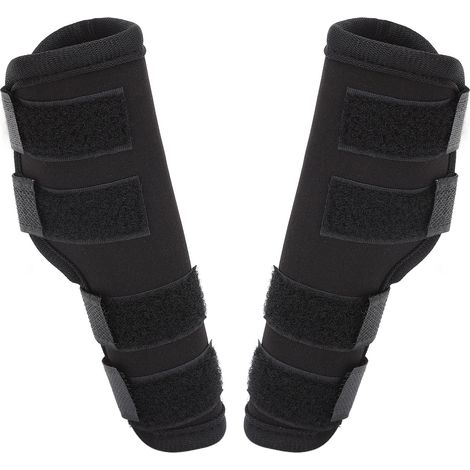 Lot noir chien genouillère bande de jambe anti- léchage pattes protection coude bande velcro taille S (1/5)
