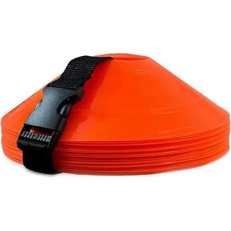 Lot de 24 disques de signalisation pour l'entraînement de football : cônes, disques ronds, disques d'obstacles, matériel d'entraînement. (1/5)