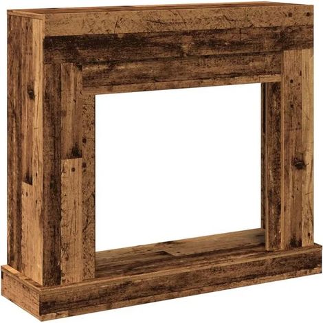 Cheminée, bois vieilli, 100x30x87,5 cm, bois d'ingénierie. (1/5)
