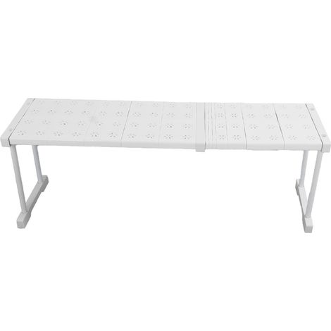Étagère extensible empilable, capacité de charge 121 lb, séparateur de rangement pour placard, armoire, buffet, longueur 67‑88 cm (1/5)