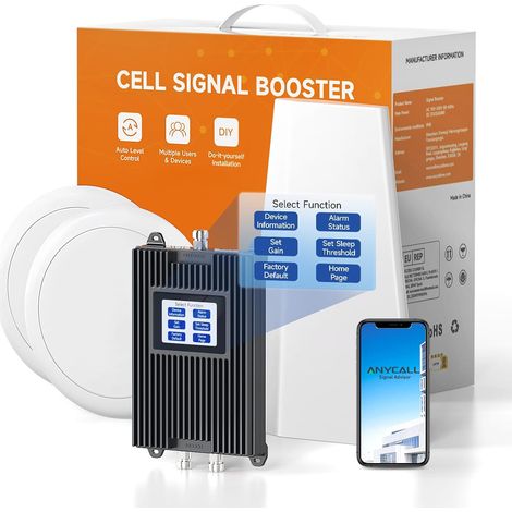 Amplificateur 5G 4G LTE GSM pour Bande 1,3,7,8,20, Antenne intérieure Double pour Maison, Bureau et Les Grandes Surfaces, Amplificateur Reseau Mobile (1/5)
