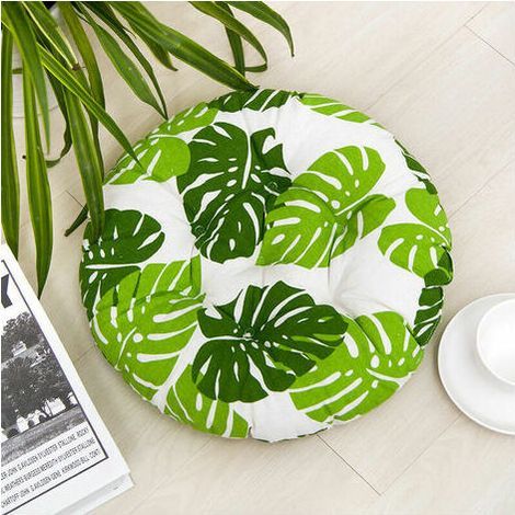 4 Coussins de siège 40x40cm, Coussins de Chaise pour intérieur et extérieur - décoration de mobilier de Jardin Coussins de Chaise. (Ronde,C) (1/4)