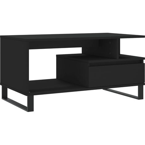Maison Exclusive - Couchtisch Schwarz 90x49x45 cm Holzwerkstoff