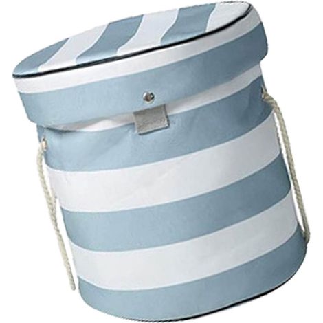 Sac de rangement pour jouets, tapis de jeu, petites briques, blocs, conteneur de rangement, fournitures ménagères, style rayé L (environ 600 g/21,2 oz) (1/5)