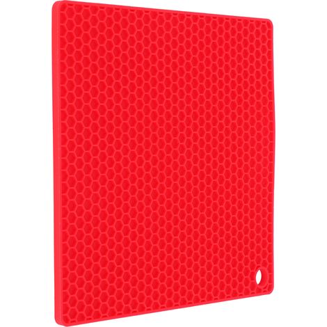 Tapis isolant en silicone alimentaire anti-brûlure, épais, pour four à micro-ondes (rouge) (1/5)