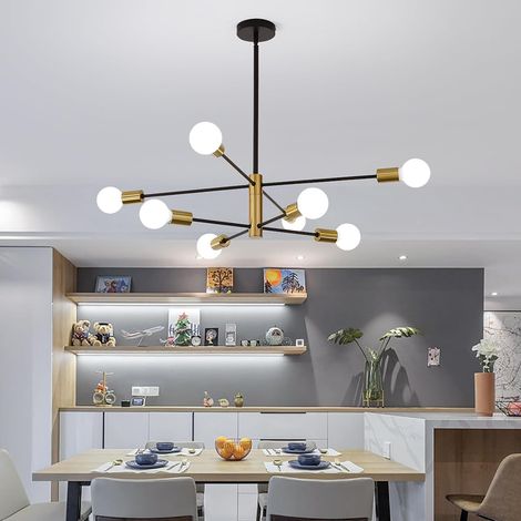 Ganeed Modern Sputnik Chandelier, 8-Light Ceiling Chandeliers Light Fixture,Industrial Pendant Lighting for Living Room Dining Bedroom Kitchen (1/5)