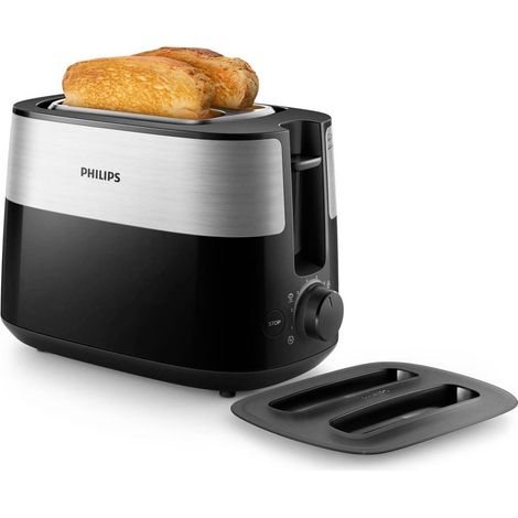 Philips Daily Collection Tostapane Nero, Argento (1/5)