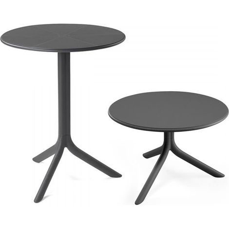 Tavolo spritz ø 60 cm piede centrale da bar e ristorante tavolino in fiber-glass (antracite ) (1/2)