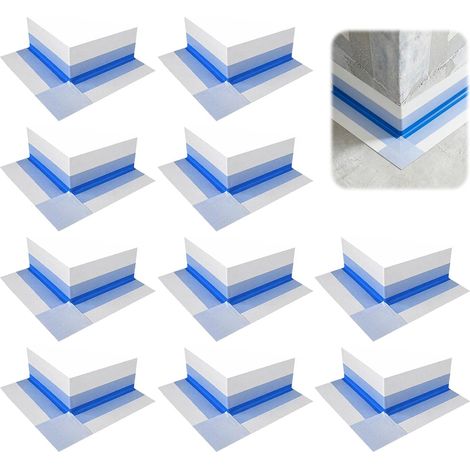 Lot de 10 joints d'étanchéité auto-adhésifs pour coin extérieur, douche, joint d'étanchéité pour sanitaire, douche, salle de bain, carrelage, balcon, intérieur et extérieur (1/5)
