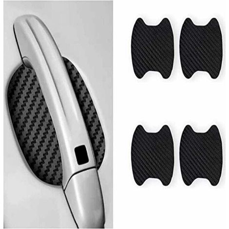4PCS Voiture Film de Protection (Noir)Universel en Fibre de Carbone Anti-Rayures pour PoignéE Porte Voiture Convient à la Plupart des PoignéEs Porte Voiture Autocollant Poignée Portière