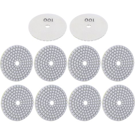 10 disques diamant 3 pouces grain 100 pour ponçage marbre, béton, pierre - Lot de 10 (1/5)