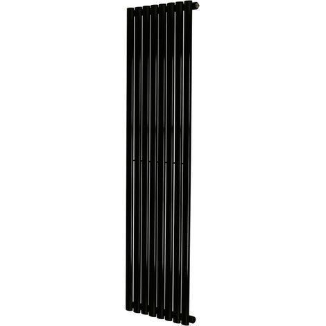 Warmehaus Black Oval Radiator Vertical Single Panel 1600x472mm