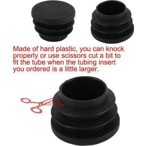 10x Bouchon pied chaise,Plastique,Rond,Noir,16mm,Pour table et meuble (1/4)