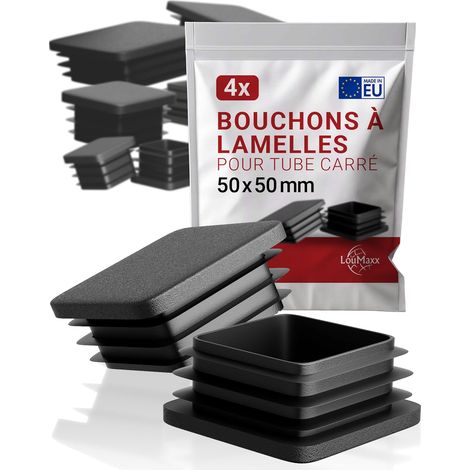 Bouchon Tube Carré 50x50mm - Lot de Pièces en Plastique Noir - Protection Robuste pour Tubes Métalliques - Usage Intérieur et Extérieur - Dimension 50x50 mm (1/5)