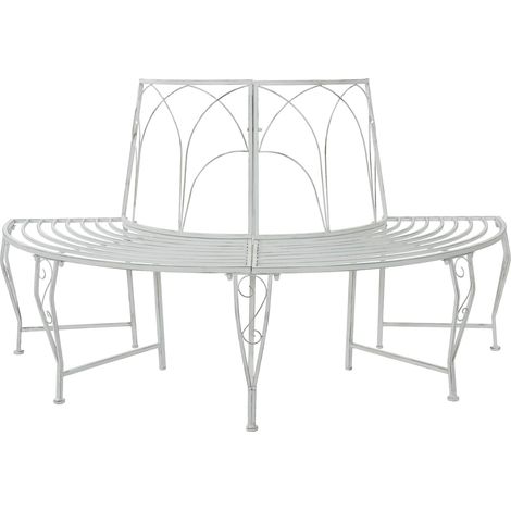 vidaXL Panchina per Alberi 4-Numero di posti 160 x 80 x 89 cm Acciaio
