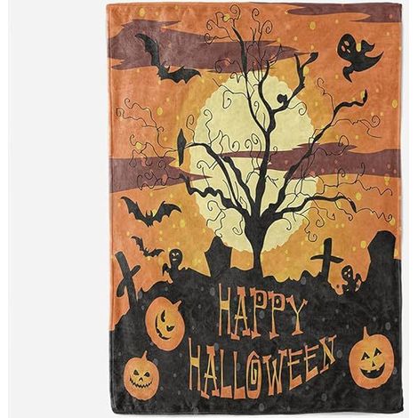 Couverture d'Halloween 100 cm x 130 cm, idéale pour les lits de fête - 7 (1/4)