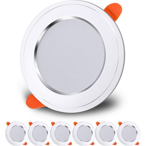 Spot encastré LED extra plat 7 W, équivalent à 70 W, blanc froid 6000 K, AC180-265, rond (1/3)
