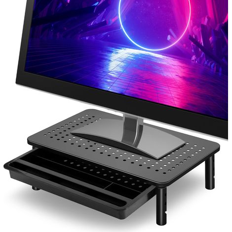 Soporte para monitor de portátil NANKIN negro con cajón