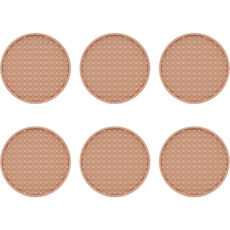 Sous-Verre En Silicone - Résistant À La Chaleur Et Anti-Dérapant - Pour Table En Bois Ou Verre - Lot De 6 Avec Support (1/5)