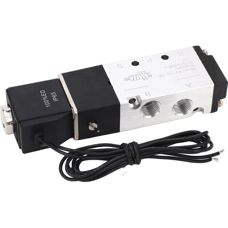 Pneumatisches 5/2-Wege-Magnetventil mit Stecker, Schutzart IP65, 0,15–0,8 MPa, 24 V DC, 2-Positionen-Luftverteiler, verdrahtet (1/5)