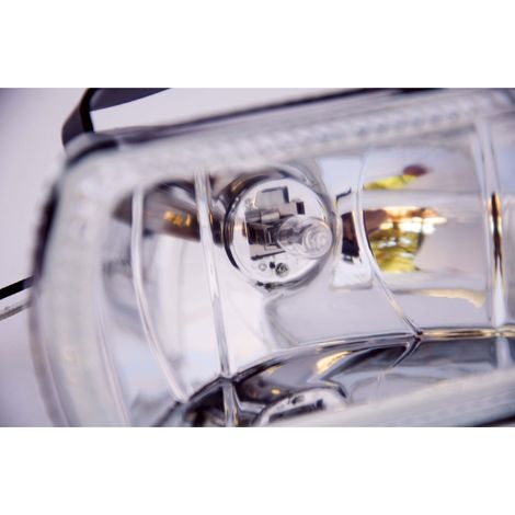 Feux de route rectangulaires longue portée H3 E11 12V 55W – 100% inox – Lumière intense pour conduite nocturne – Installation facile – Carplus (1/5)