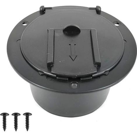 Accessoires pour camping-cars : Porte de gestion des câbles, organiseur de câbles (noir) avec 3 vis (1/3)