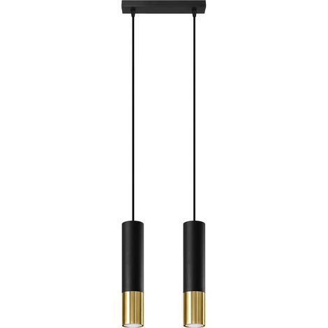 Twin Hanging Pendant Light Black, Gold GU10 Twin Hängende Pendelleuchte Schwarz, Gold GU10 (1/5)