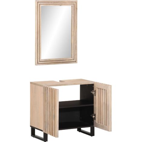 Maison Exclusive - 2-tlg. Badmöbel-Set Massivholz Mango