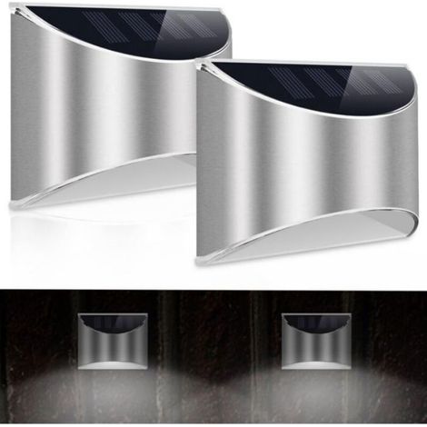 Lampes solaires d'extérieur - ZOR® - Lot de 2 - Éclairage blanc froid - Alimenté par le soleil - LED - Étanche IP55 (1/5)