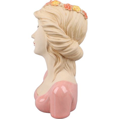 Vases décoratifs modernes en céramique rose, style moderne, représentant une jeune fille timide et une femme aux fleurs. Convient aux amoureux des plantes et aux personnes de tous horizons. (1/5)