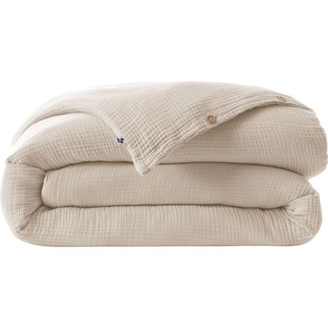 Housse de couette 240x220cm gaze de coton coloris Pampa - INALIA