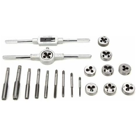 YMYNY 20PCS Tapping Tool, Taps and Dies, Threading Screw Extractors, M3-M12 Steel, with Storage Case (1/5)