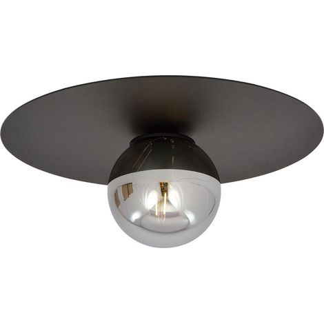 Lampada a Soffitto Solar, Acciaio verniciato a polvere, Vetro, Nero, Grigio, 43x19x43 cm (1/5)