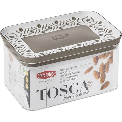 BARATTOLO RETTANGOLARE 'TOSCA' bianco/tortora  - STEFANPLAST
