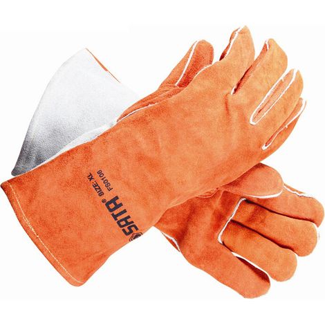 AGE Gant Soudure, Gants Protections en Cuir, Aramide, Resistance à l'Abrasion, à la Dechirure, à l'Usure, aux Hautes Températures, pour Travaux de Bricolage/Soudure, Gants de Travail (1/4)
