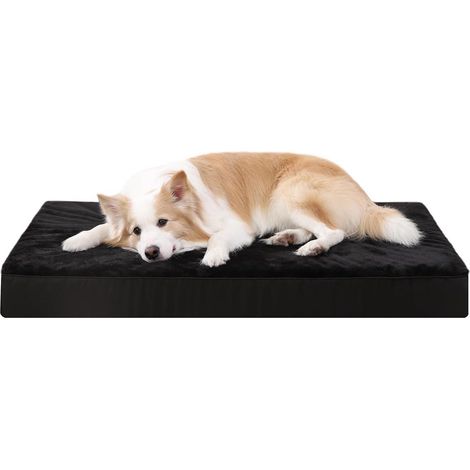 Hundebett orthopädisches waschbar Schwarz L 90 x B 55 x H 7 cm (1/5)