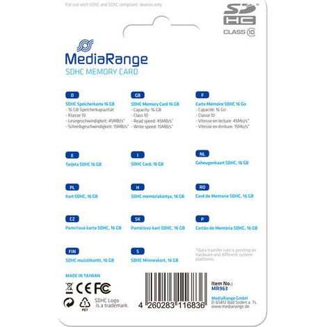 CARD MediaRange 16GB SDHC CL.10 (1/3)