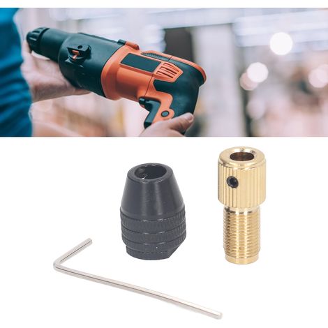 Mandrin de perceuse miniature à serrage automatique, petit mandrin à trois mors pour perceuse électrique, accessoire pour meuleuse électrique DIY, jeu de mandrins à trois mors droits, diamètre de trou (1/5)