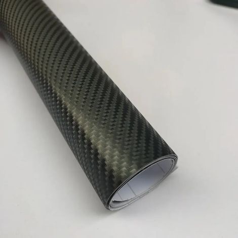 (Vinyle carbone 4D - 10 x 152 cm) Film vinyle imitation fibre de carbone noir mat pour voiture, ordinateur portable, téléphone et moto (1/4)