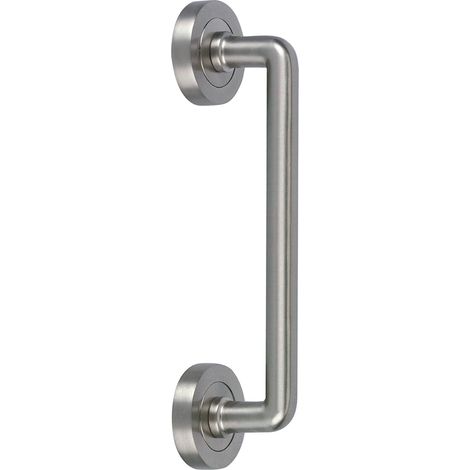 Manillón zamak satinado puerta corredera entrada roseta redonda 170mm (1/2)