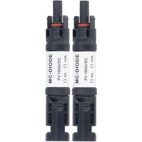 Pair Lntyq 2Pcs Connecteur PV Solaire 1000 V, Connecteur de Fusible Solaire PV MCD IP68 étanche Porte-fusible Solaire PV Anti-retour pour le raccordement de panneaux solaires 30A